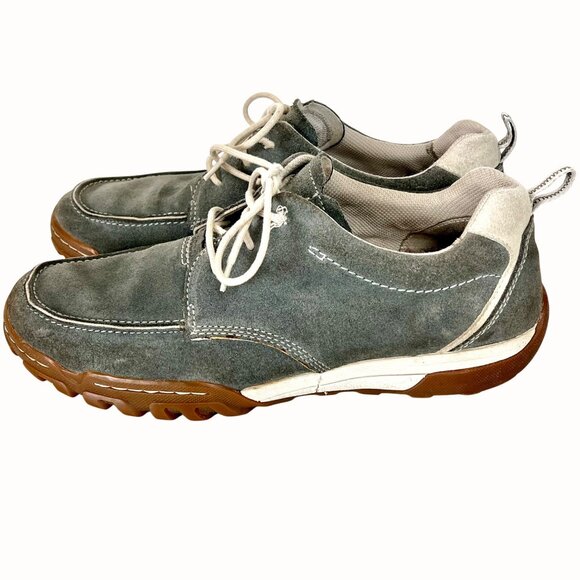 Ecco Gray/Beige Suede Mens Receptor Walking Shoe Sz 10-10.5 EU 44 Light Durable - Picture 7 of 15